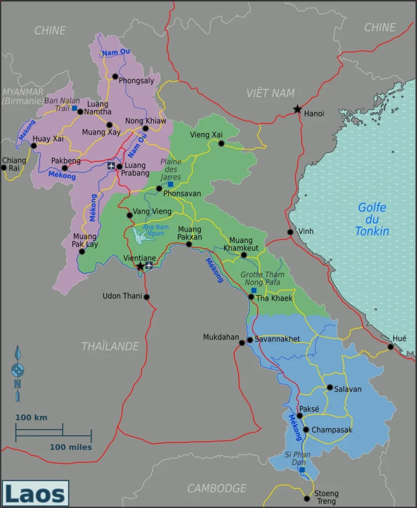 carte du laos