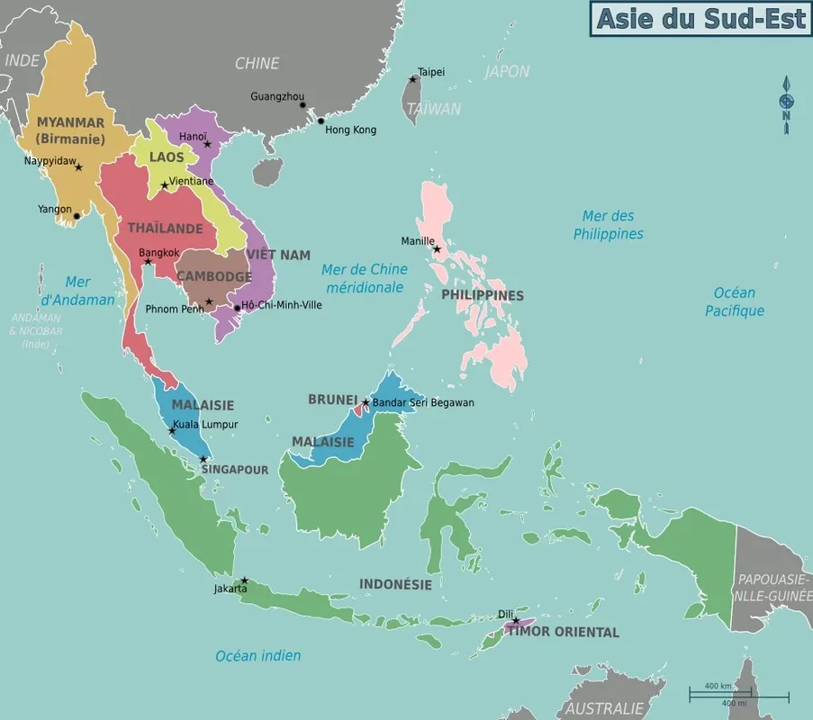 carte Asie du sud-est